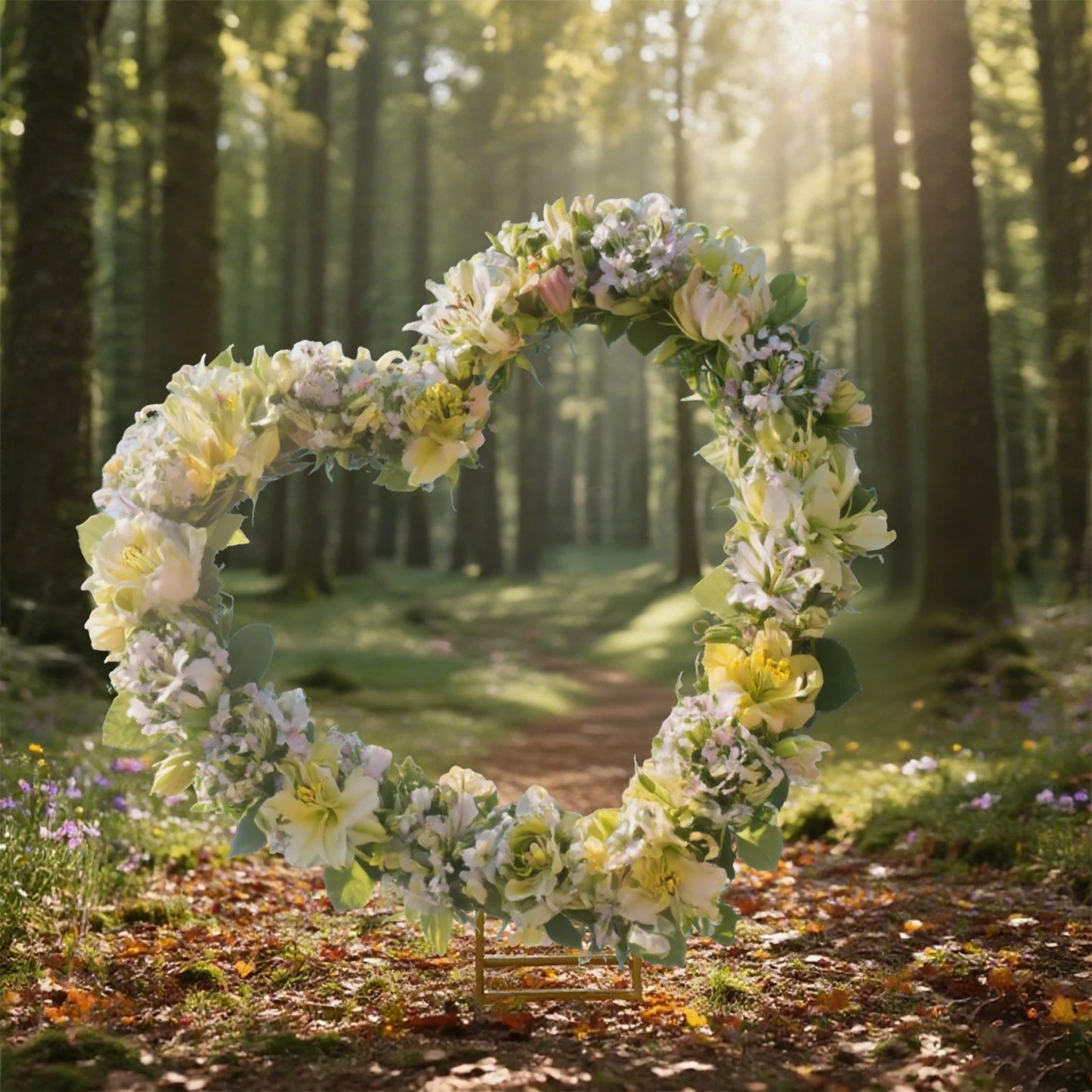 Arche Cœur Décoration Mariage – Support Métal Élégant pour Demande en Mariage & Événement