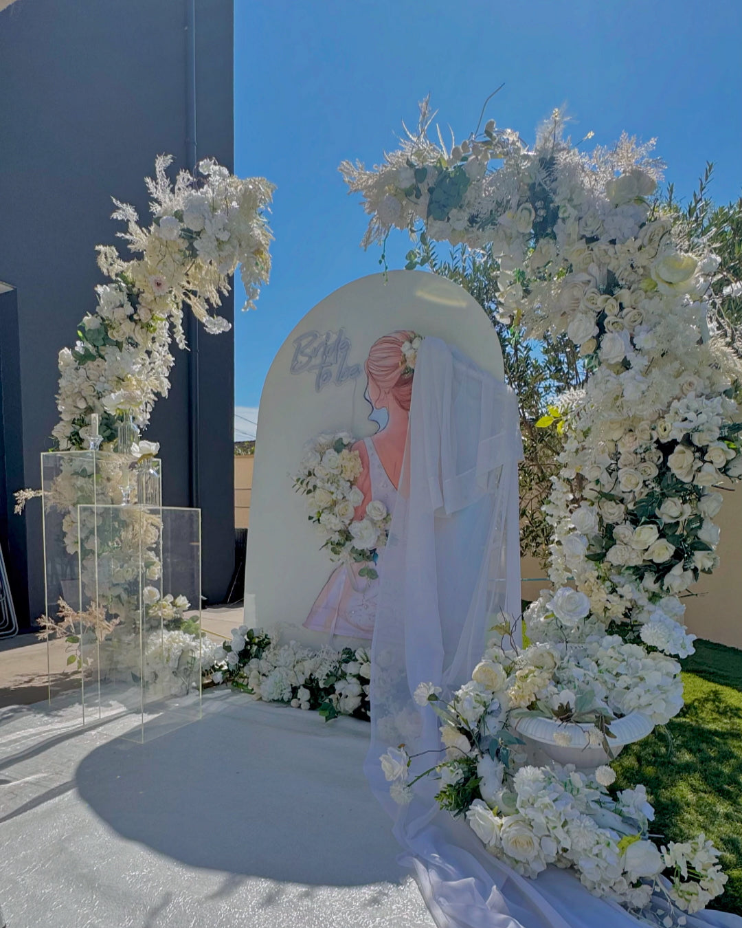 2PCS/set Artificial Wedding Arch Flowers Kit Boho Dusty Rose Blue Eucalyptus Garland Drapes for Wedding Decorations Welcome Sign