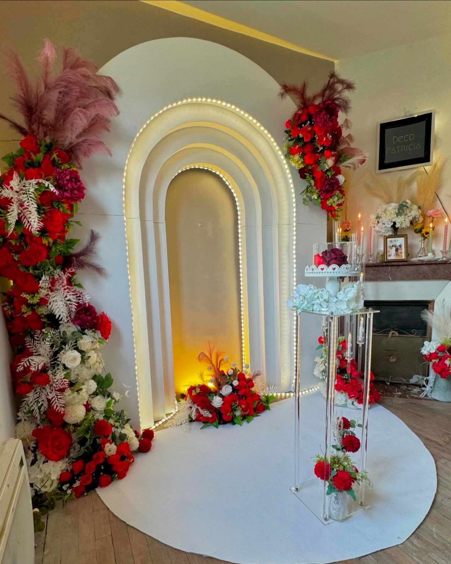 2PCS/set Artificial Wedding Arch Flowers Kit Boho Dusty Rose Blue Eucalyptus Garland Drapes for Wedding Decorations Welcome Sign