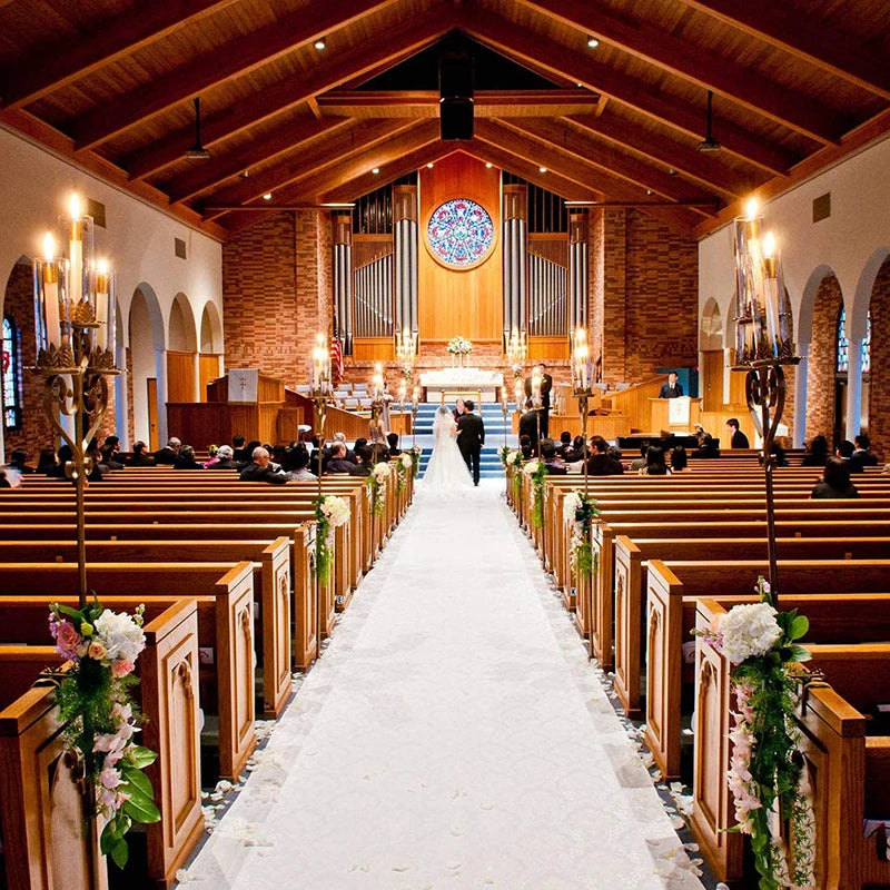Beautiful Wedding Decoration White Carpet Party Ceremony Banquet Wedding Aisle Runner Anti-Slip Non-Woven Fabric Wedding Carpet