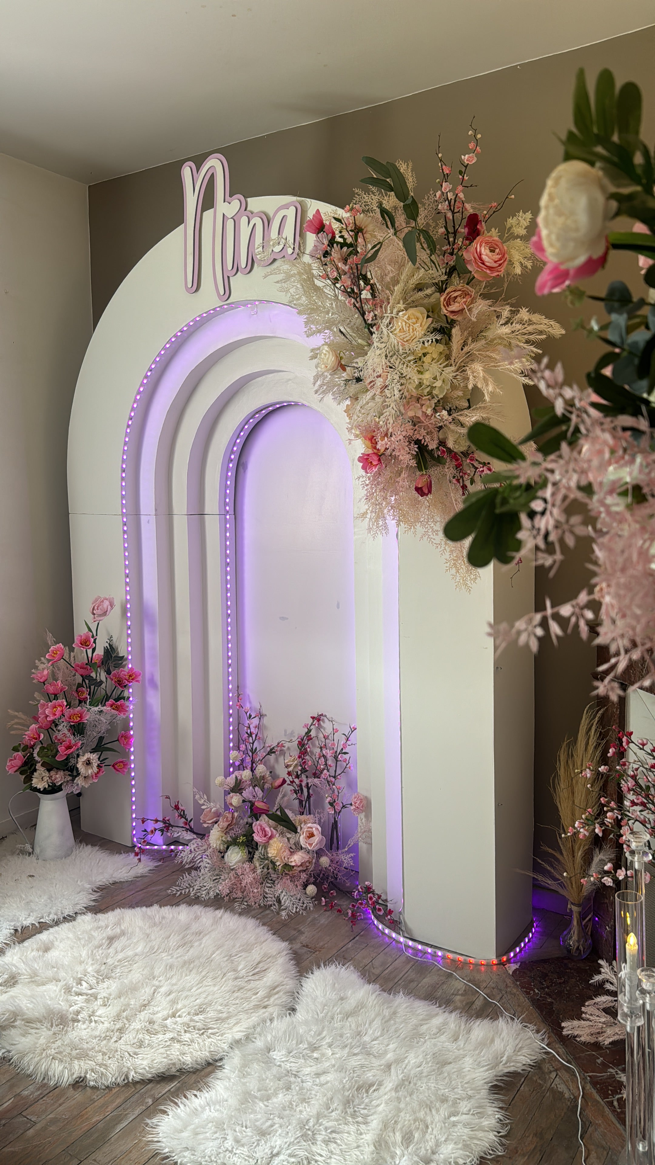 Décor Arche Florale Élégance – Backdrop Mariage & Événements Premium