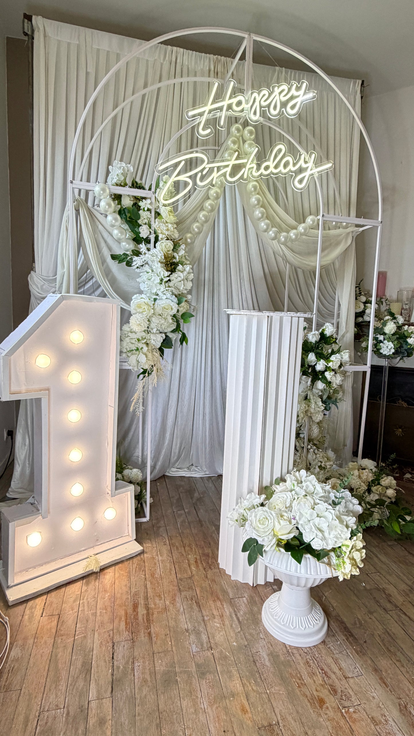 Arche de mariage ronde blanche démontable