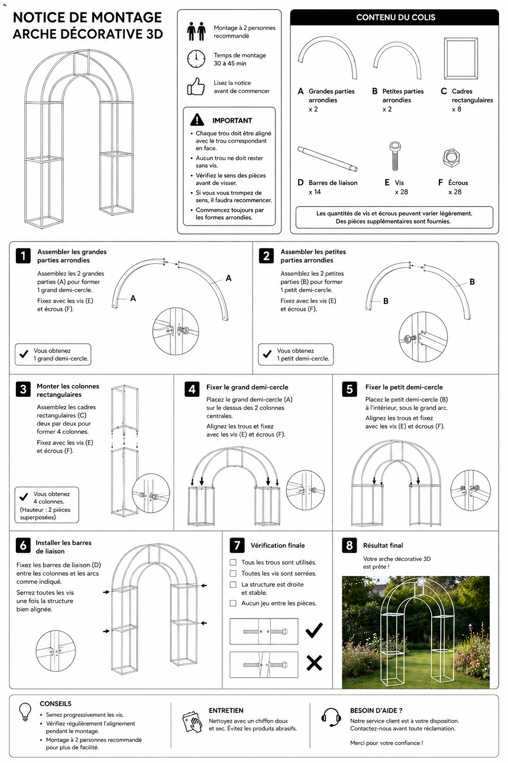 Arche de mariage rond blanche démontable