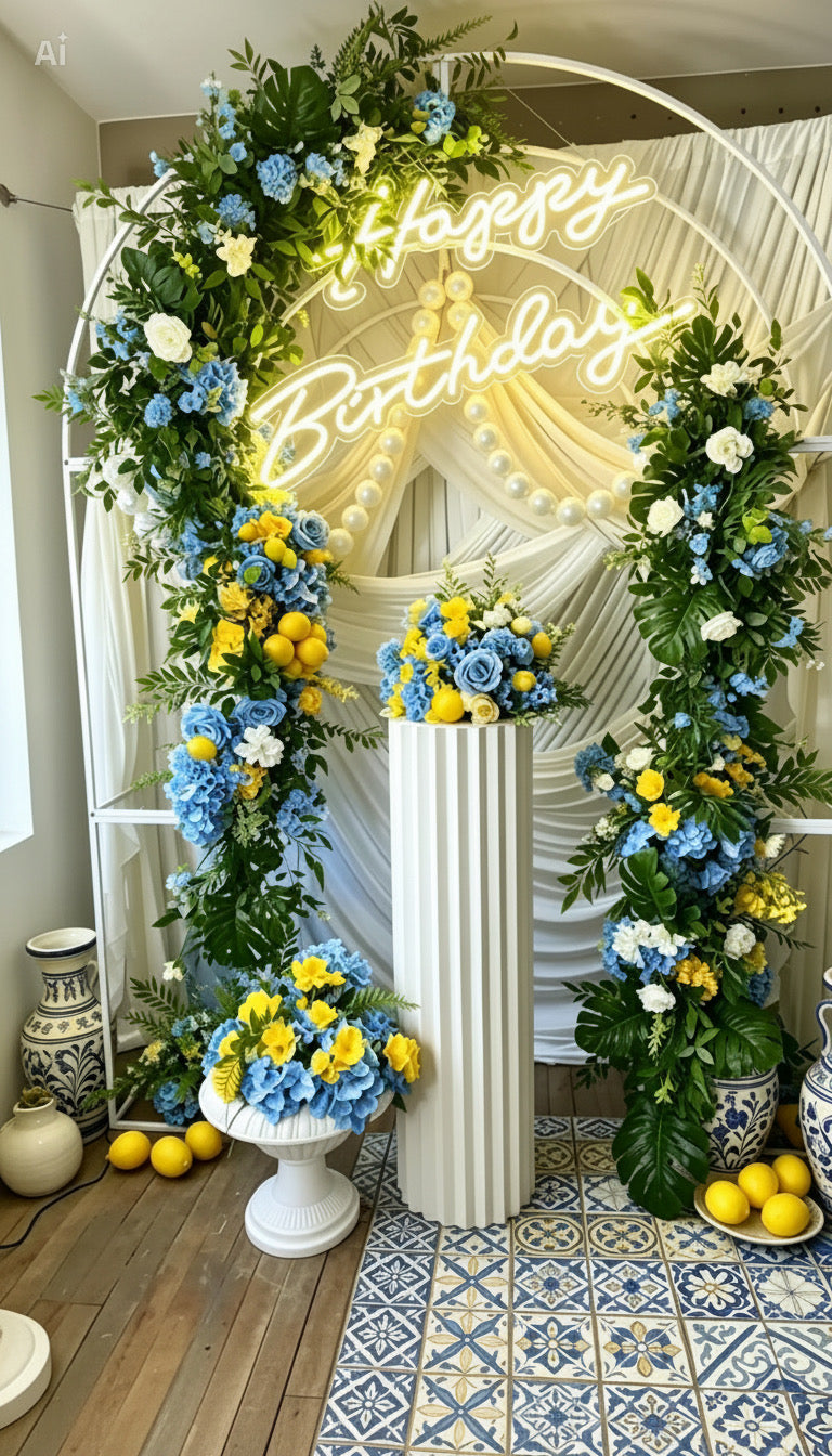 Arche de mariage rond blanche démontable