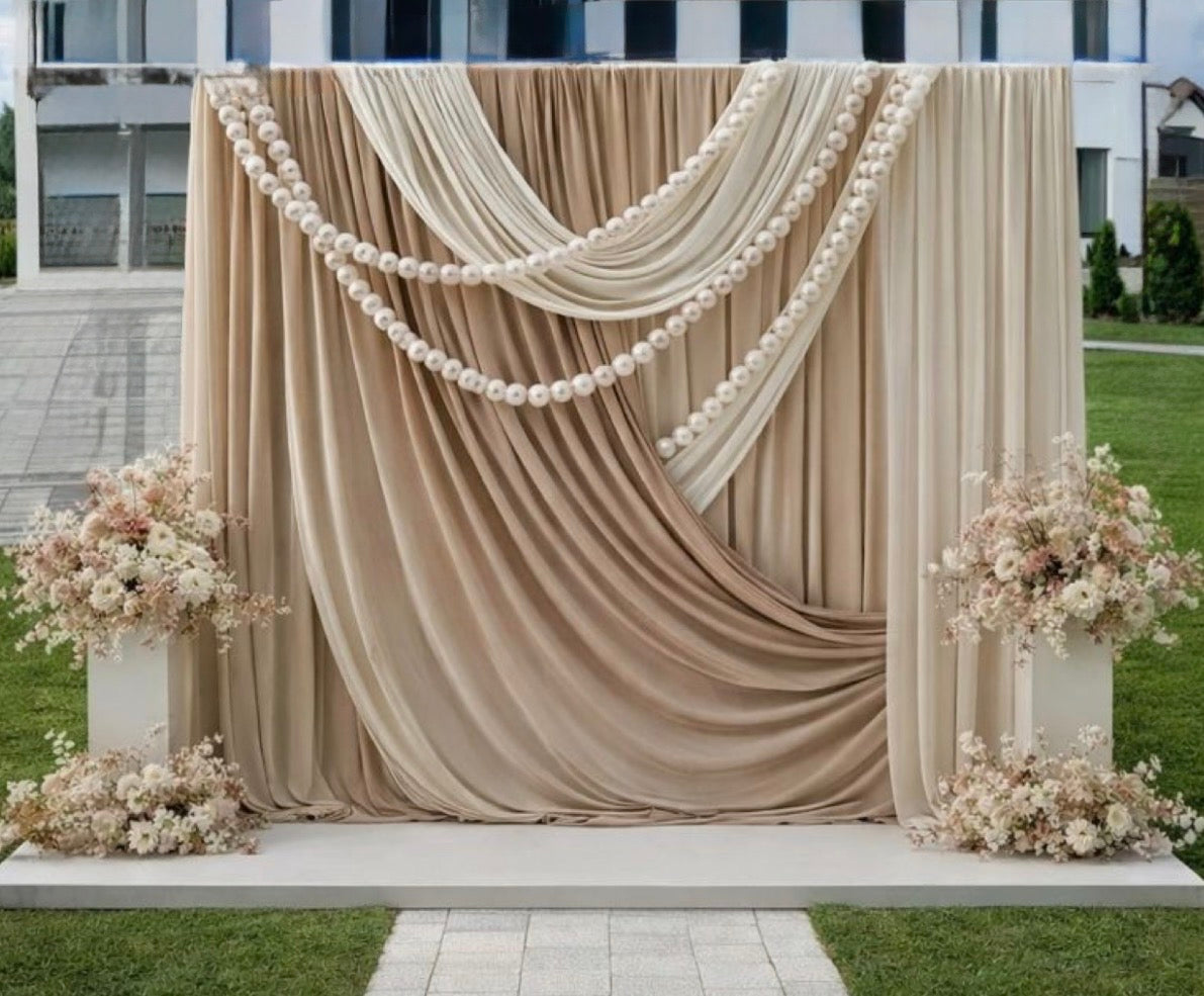 Voilage Blanc Élégant pour Arche de Mariage – Tissu 6M Décoration Cérémonie Chic & Raffinée /75cm X 6M Tull
