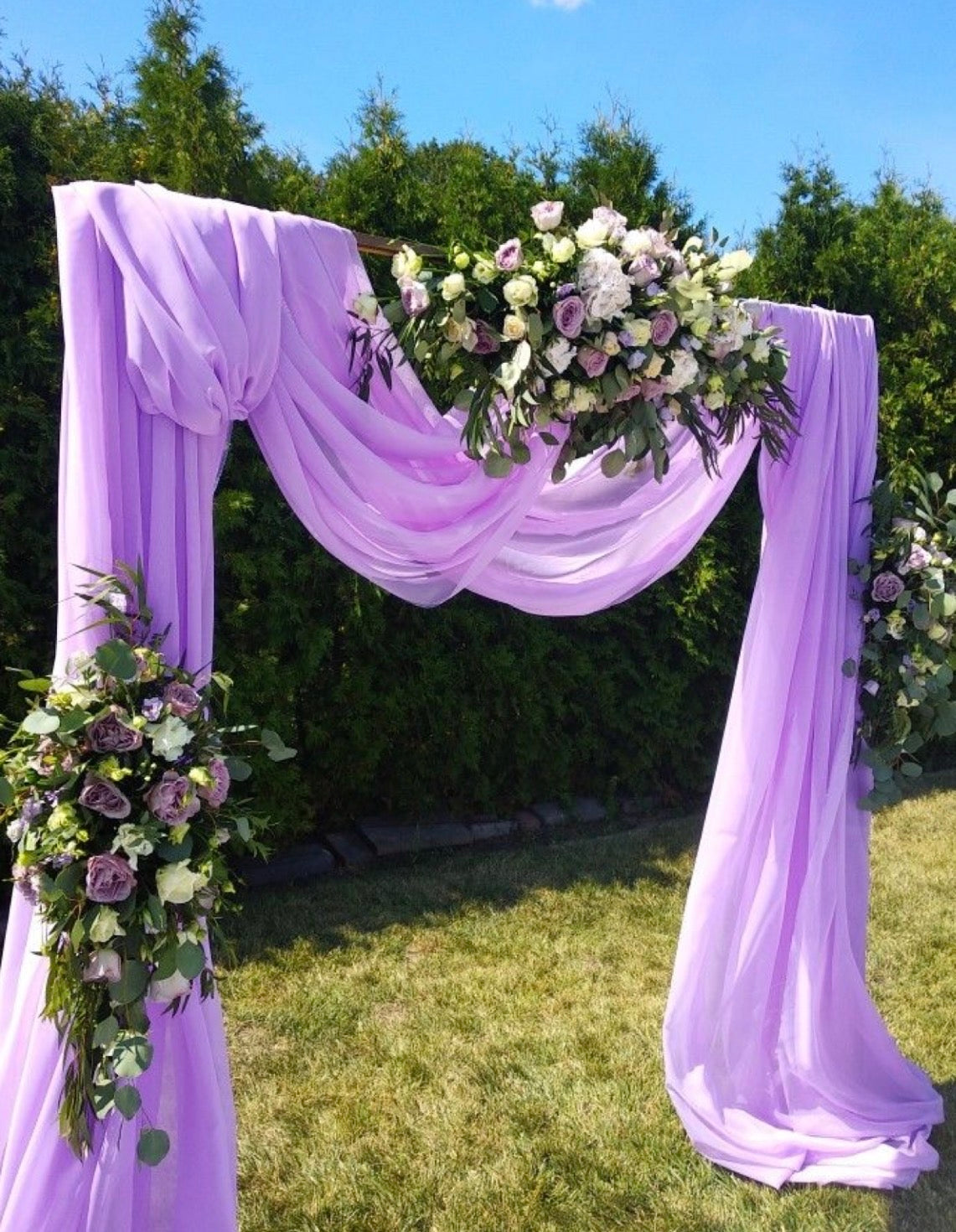 Voilage Blanc Élégant pour Arche de Mariage – Tissu 6M Décoration Cérémonie Chic & Raffinée /75cm X 6M Tull