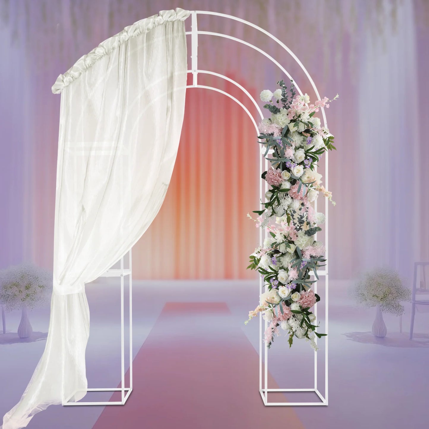 Arche de mariage ronde blanche démontable