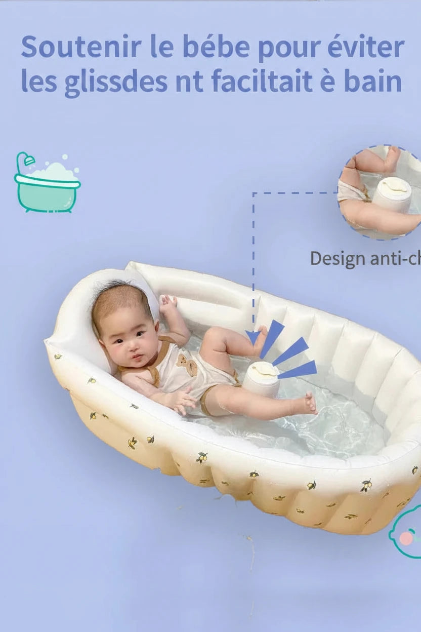 Baignoire Gonflable Bébé Portable – Piscine d’Été pour Nourrissons et Jeunes Enfants