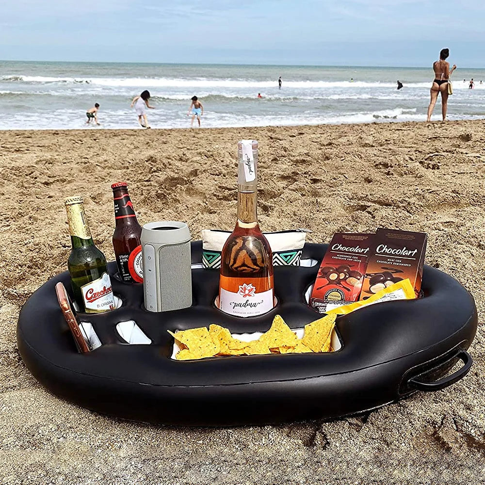 Bar Flottant Gonflable pour Piscine – Plateau Porte-Boissons & Snacks