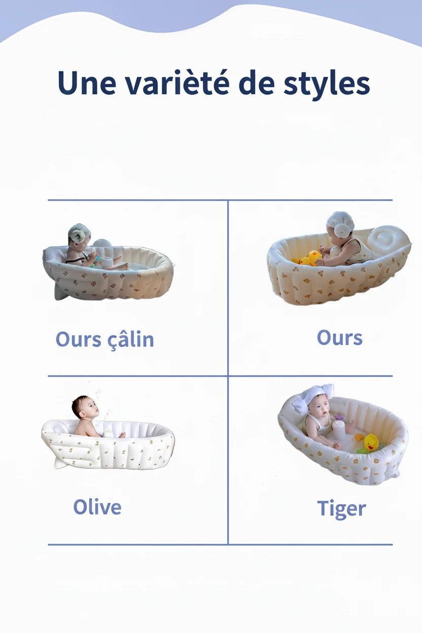 Baignoire Gonflable Bébé Portable – Piscine d’Été pour Nourrissons et Jeunes Enfants