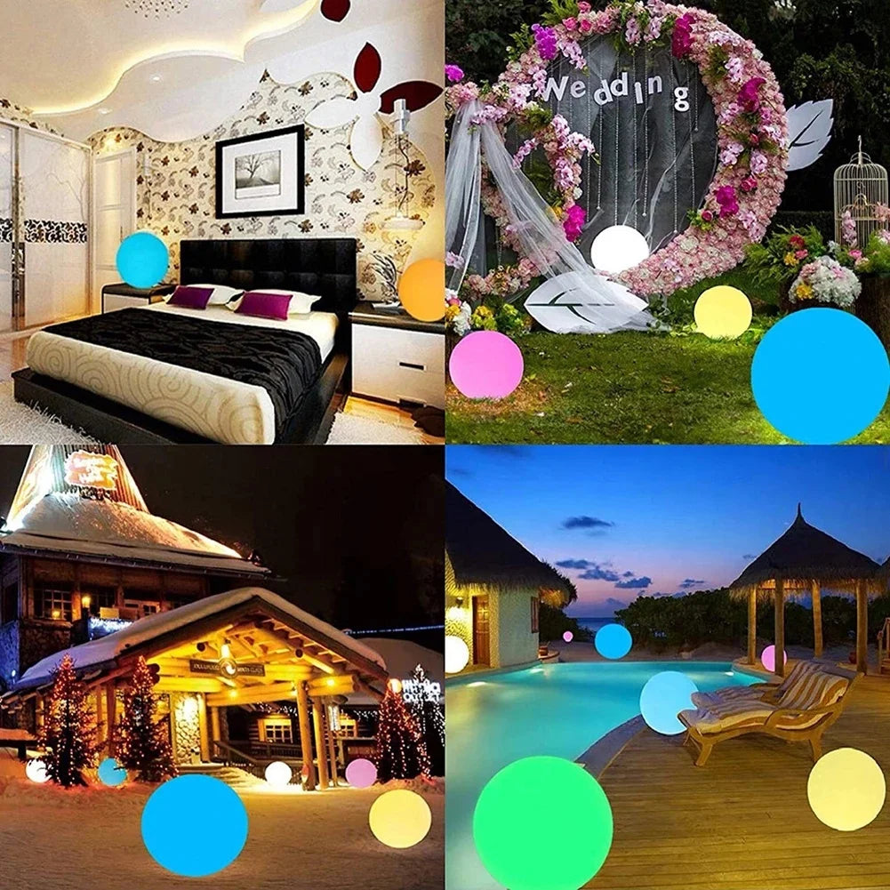 Ballon LED Flottant Multicolore – Ambiance Piscine & Jardin