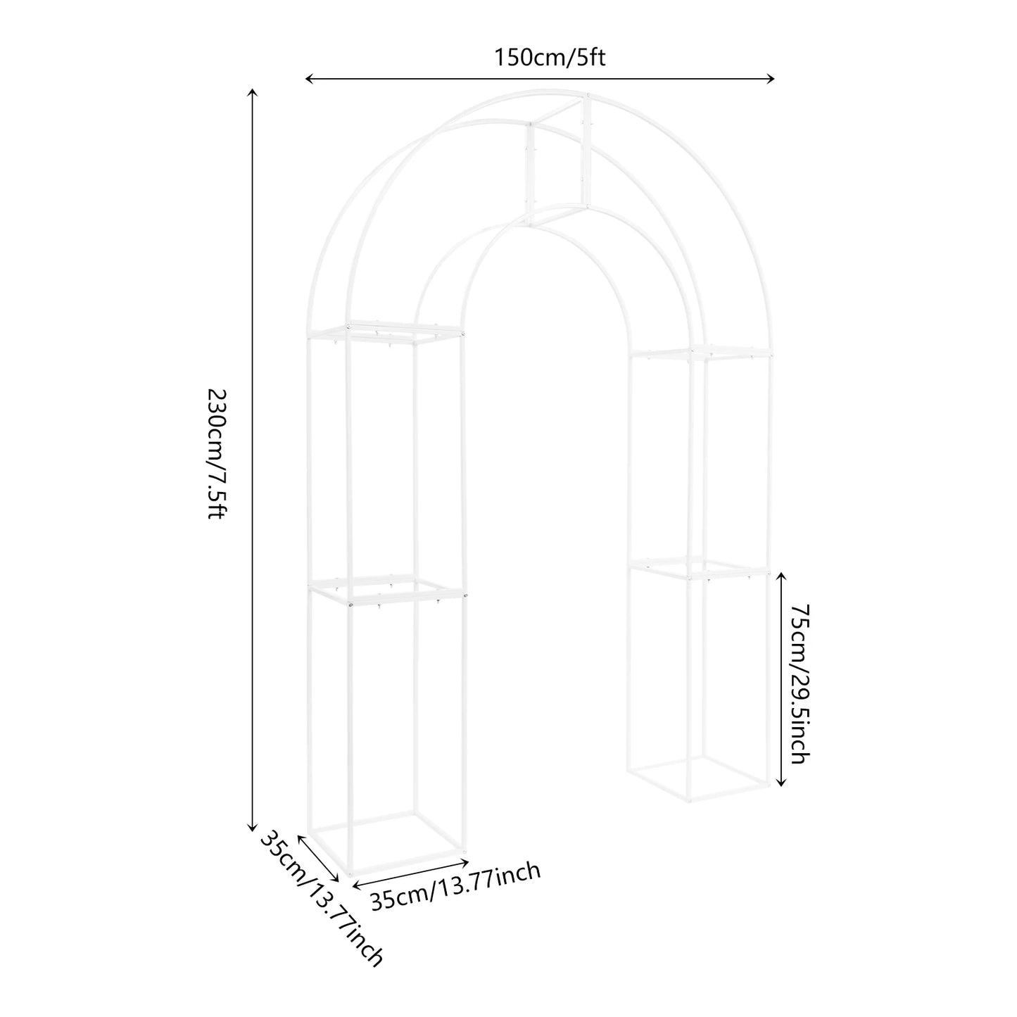 Arche de mariage ronde blanche démontable