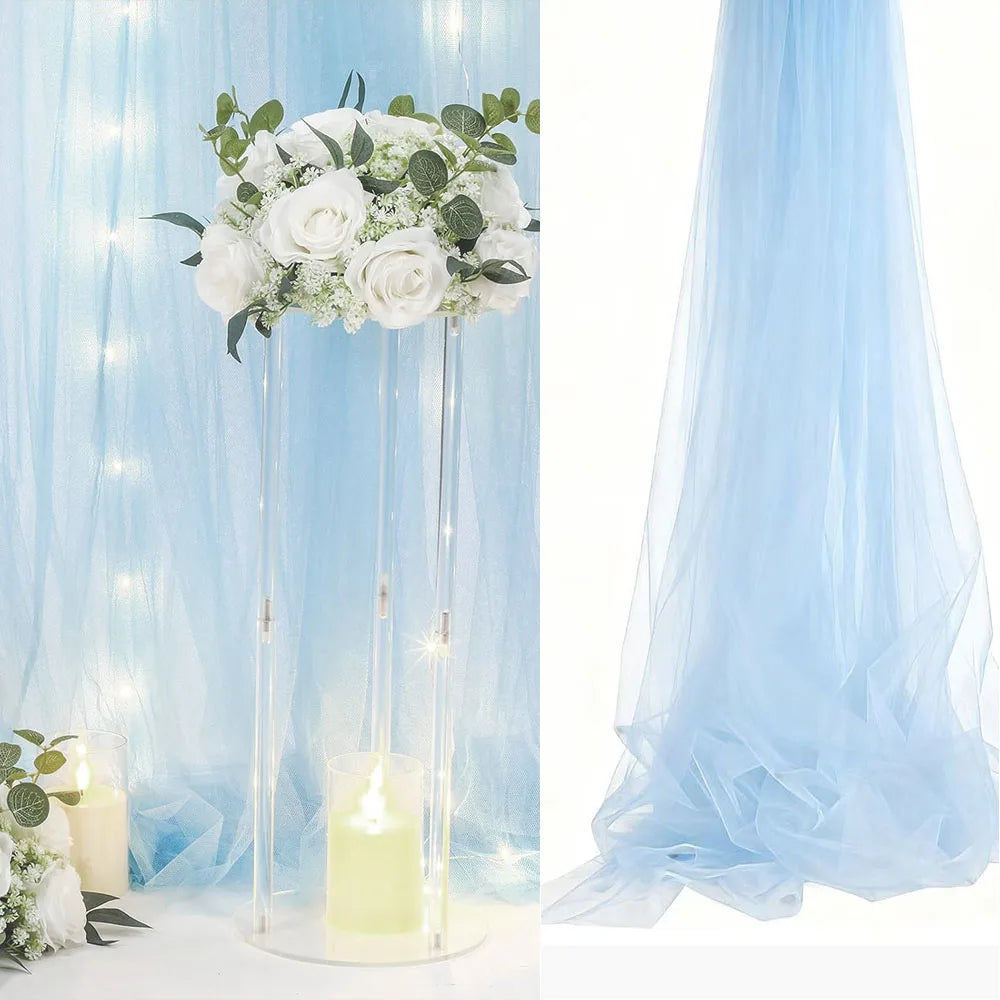 Voilage Blanc Élégant pour Arche de Mariage – Tissu 6M Décoration Cérémonie Chic & Raffinée /75cm X 6M Tull