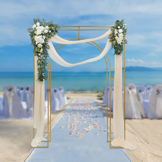 Arche de Mariage Dorée Premium 180x250 cm – Structure Métal Élégante pour Décoration Événement & Photobooth