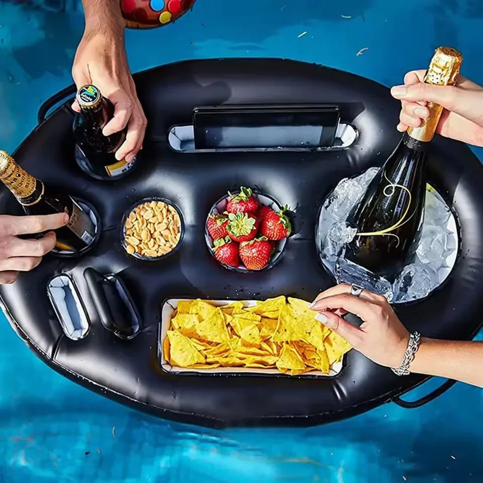 Bar Flottant Gonflable pour Piscine – Plateau Porte-Boissons & Snacks