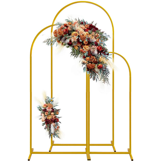 Arche de mariage dorée – Set de 3 supports métalliques élégants (cérémonie & décoration événement)