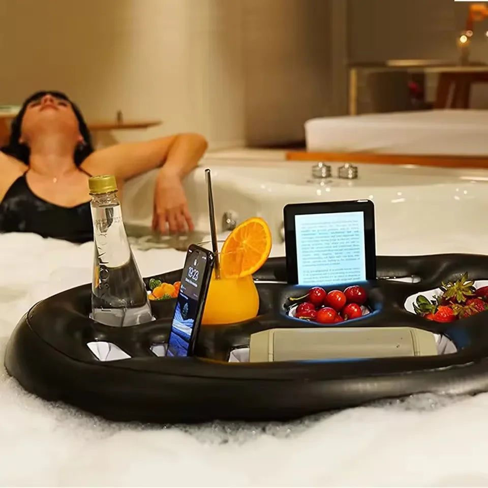 Bar Flottant Gonflable pour Piscine – Plateau Porte-Boissons & Snacks
