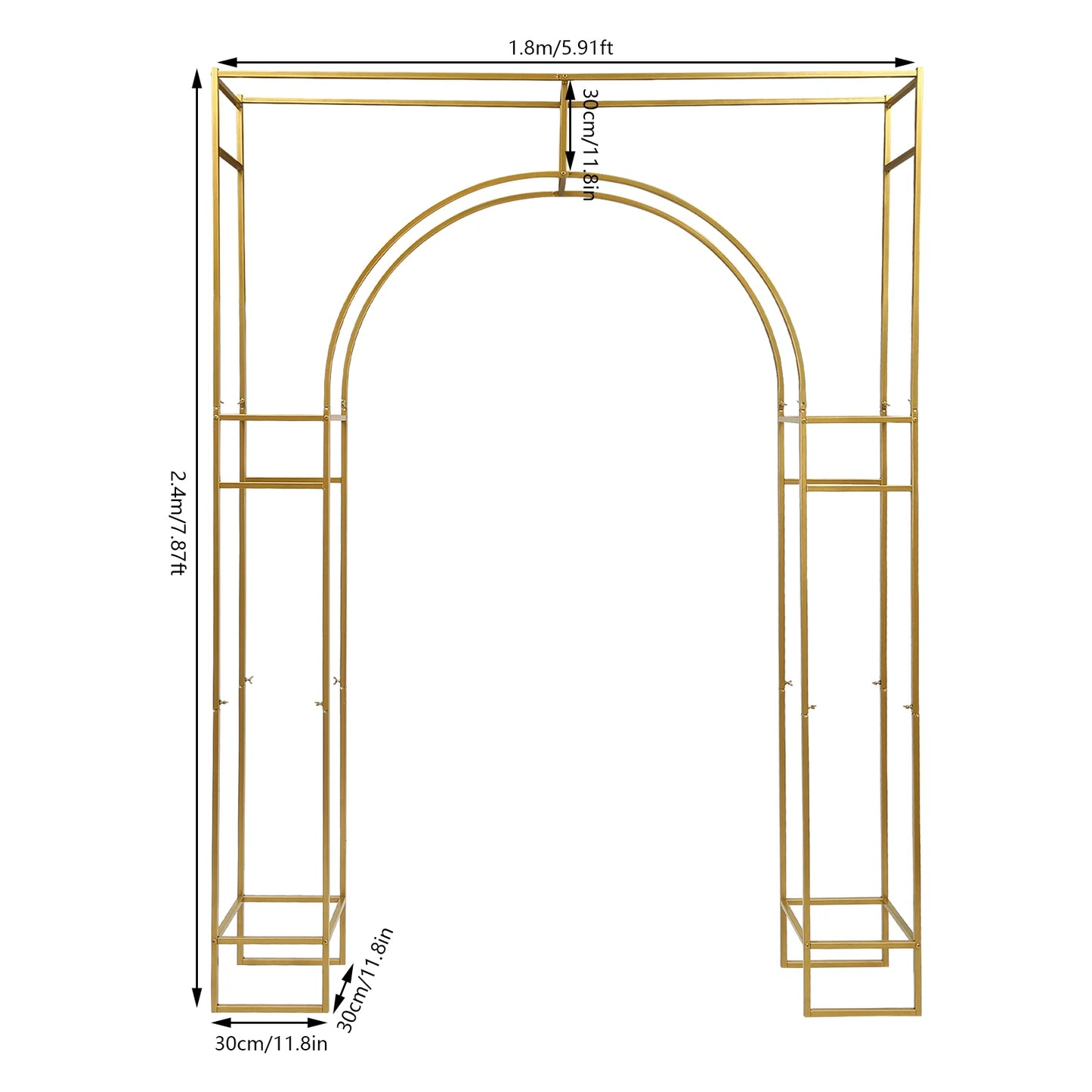 Arche de Mariage Dorée Premium 180x250 cm – Structure Métal Élégante pour Décoration Événement & Photobooth