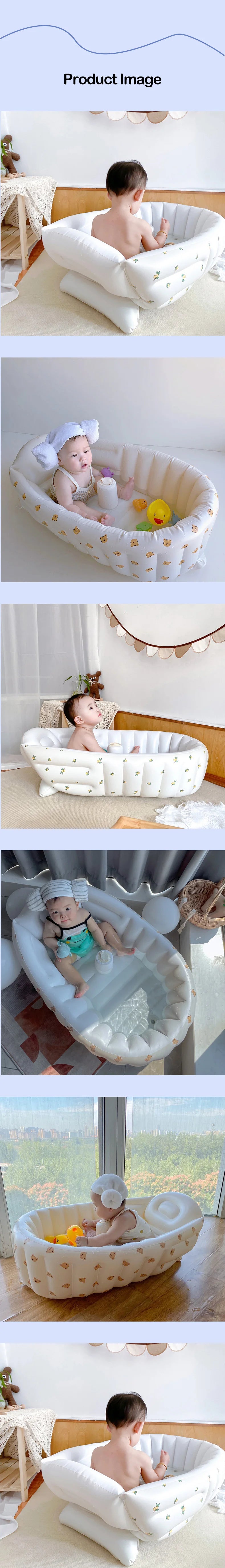 Baignoire Gonflable Bébé Portable – Piscine d’Été pour Nourrissons et Jeunes Enfants