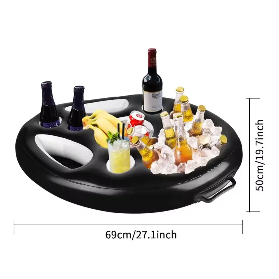 Bar Flottant Gonflable pour Piscine – Plateau Porte-Boissons & Snacks