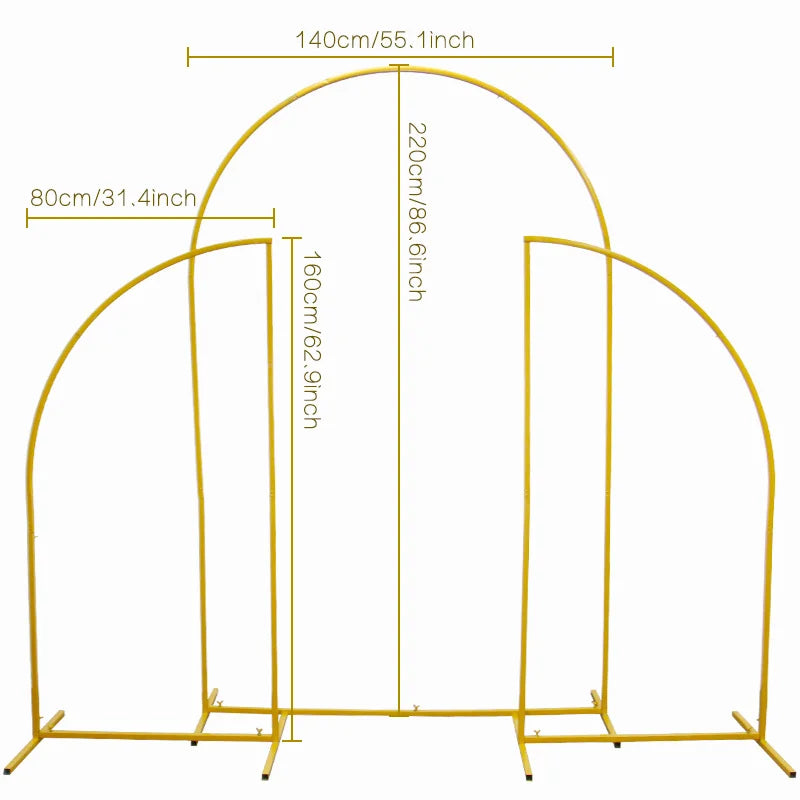 Arche de mariage dorée – Set de 3 supports métalliques élégants (cérémonie & décoration événement)