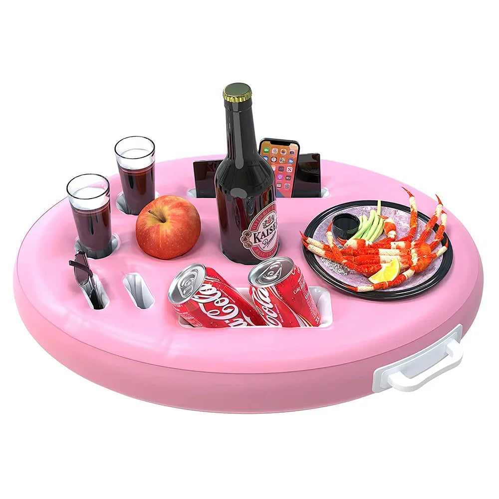 Bar Flottant Gonflable pour Piscine – Plateau Porte-Boissons & Snacks