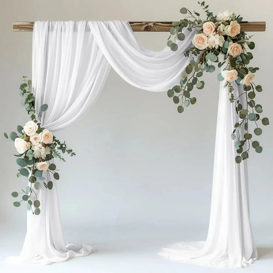 75cm X 6M White Wedding Tulle Arch Draping Fabric Backdrop 28.7" X 20FT Sheer Drapes Fabric for Wedding Ceremony Birthday Party