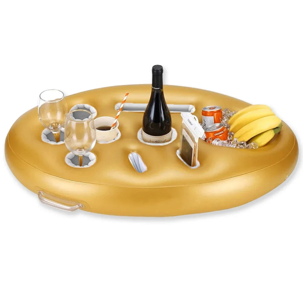 Bar Flottant Gonflable pour Piscine – Plateau Porte-Boissons & Snacks