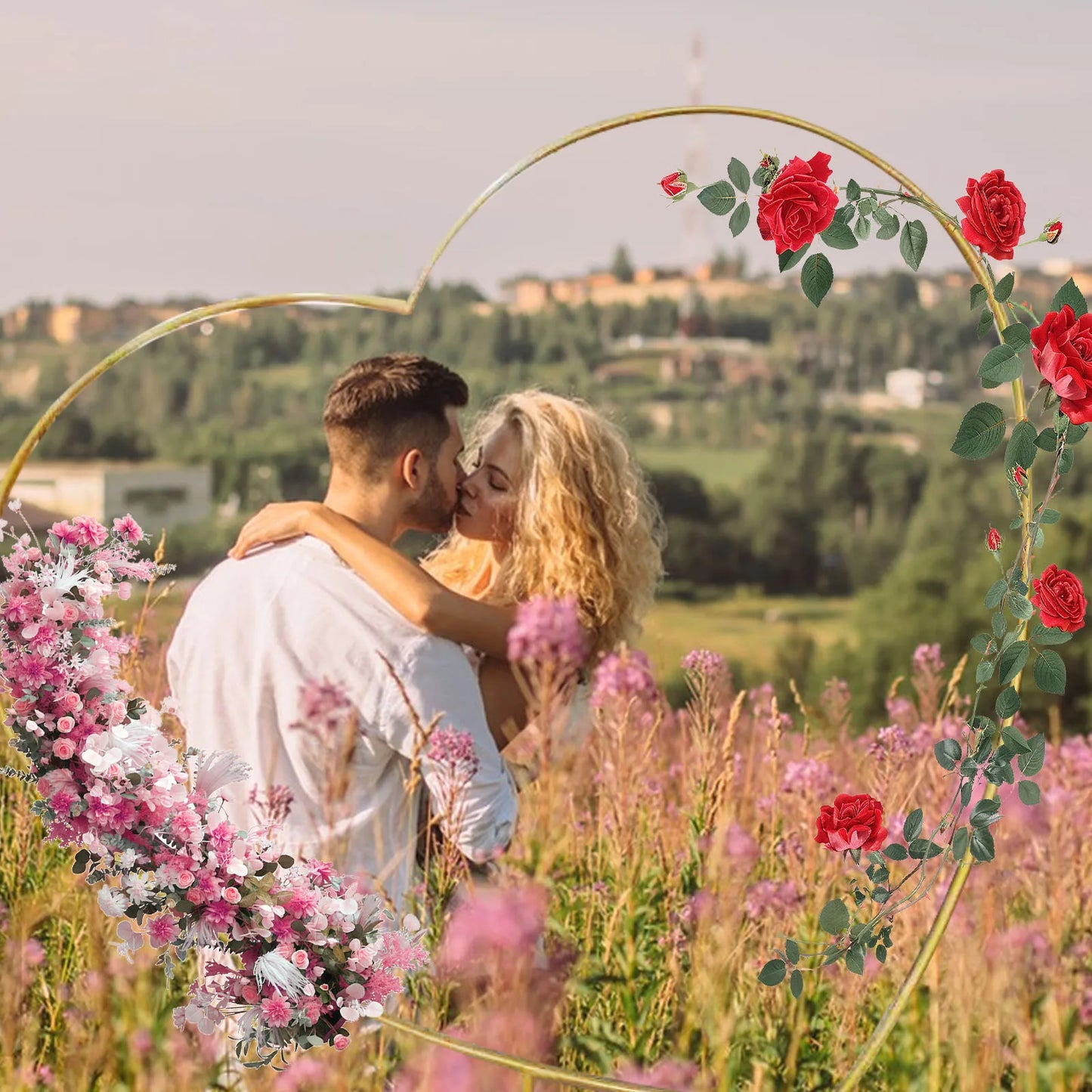 Arche Cœur Décoration Mariage – Support Métal Élégant pour Demande en Mariage & Événement
