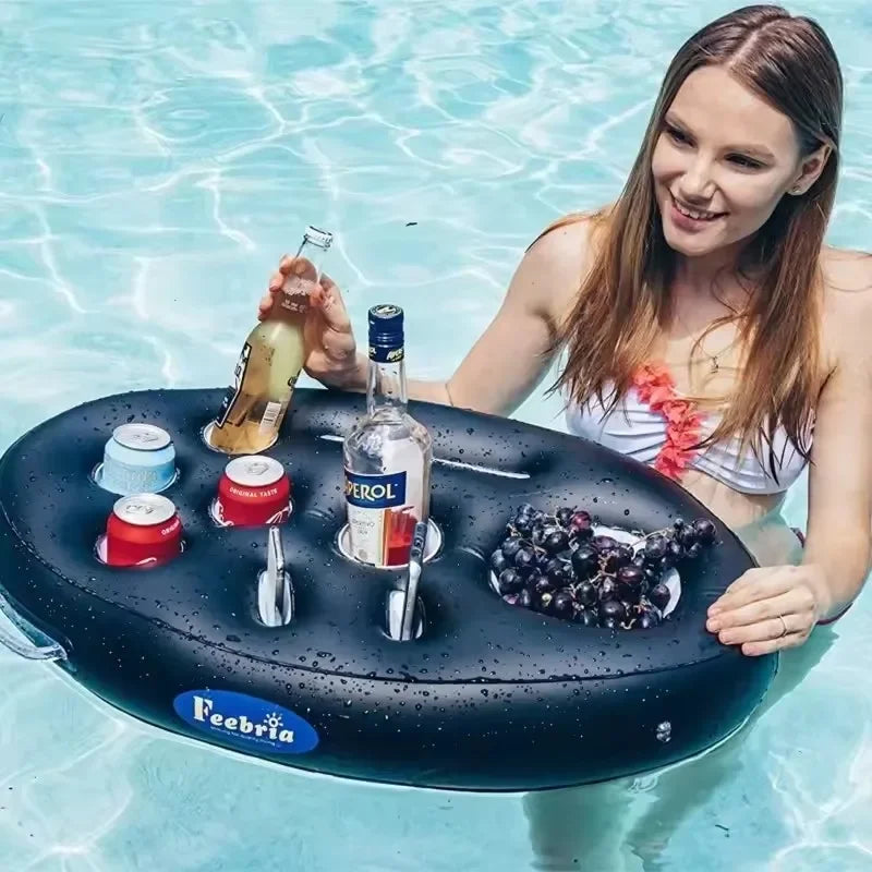 Bar Flottant Gonflable pour Piscine – Plateau Porte-Boissons & Snacks