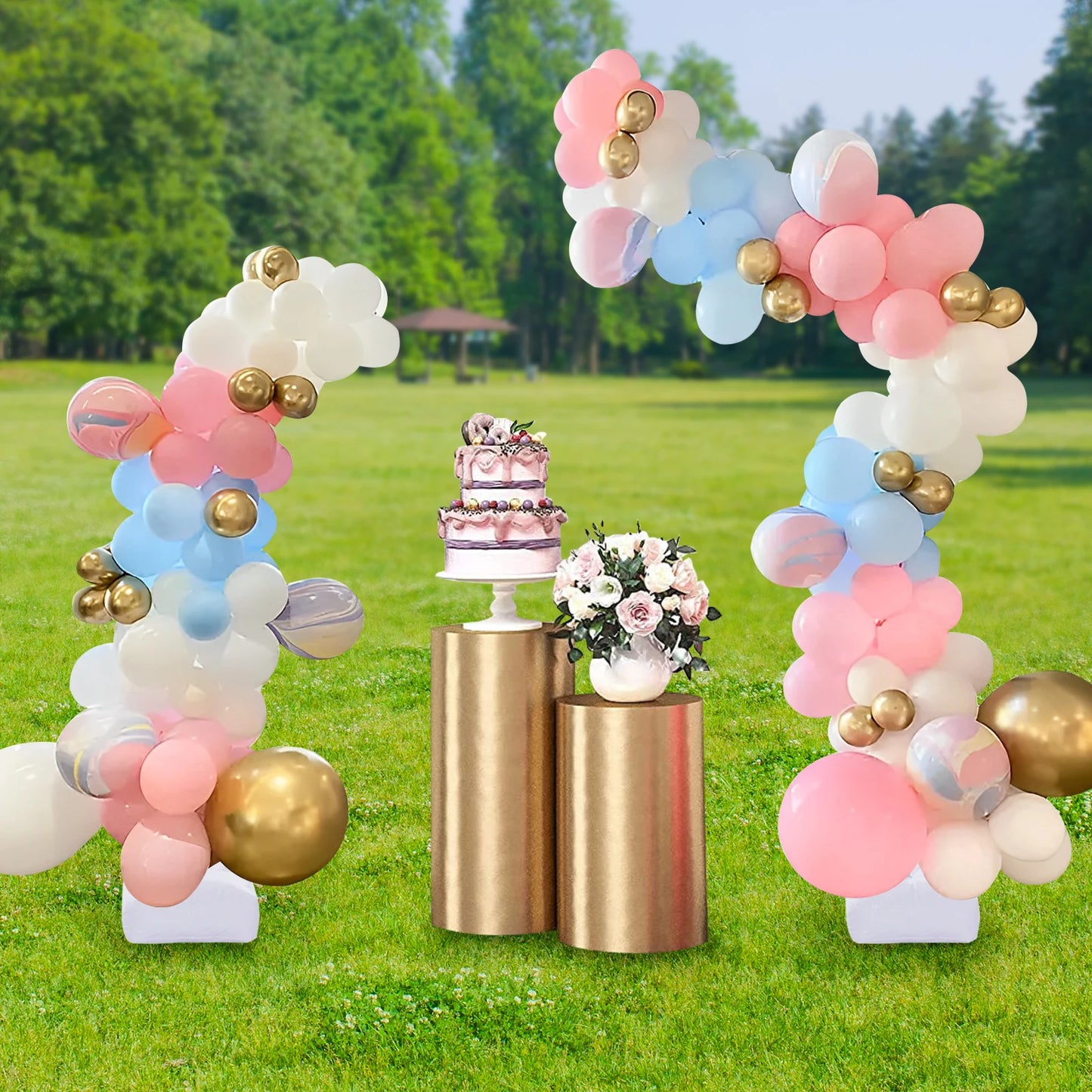 Support Arche Décorative Métal Doré – Kit Chemin de Fleurs 1,5 m+ pour Mariage & Événement