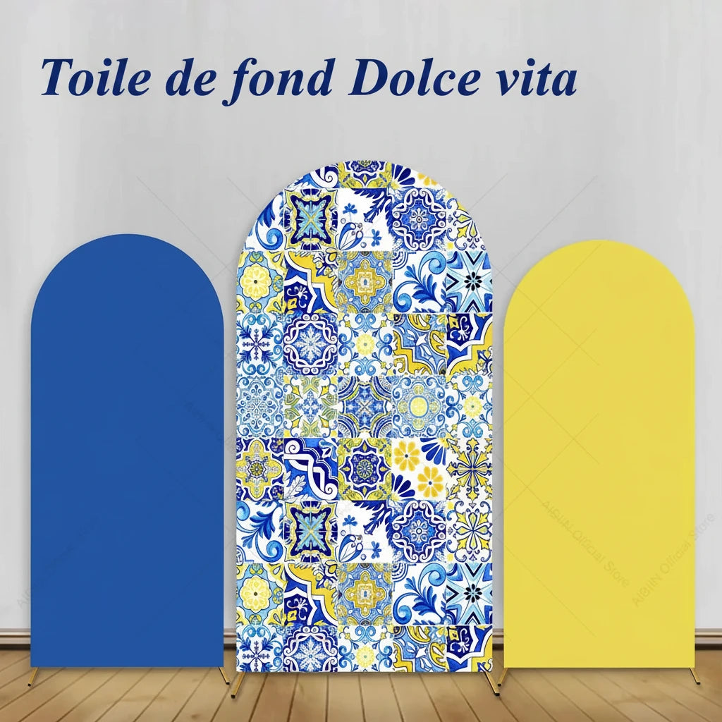 Toile de Fond Dolce Vita Citron – Décoration Été Tendance Photo & Événement