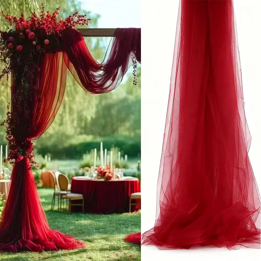 Voilage Blanc Élégant pour Arche de Mariage – Tissu 6M Décoration Cérémonie Chic & Raffinée /75cm X 6M Tull