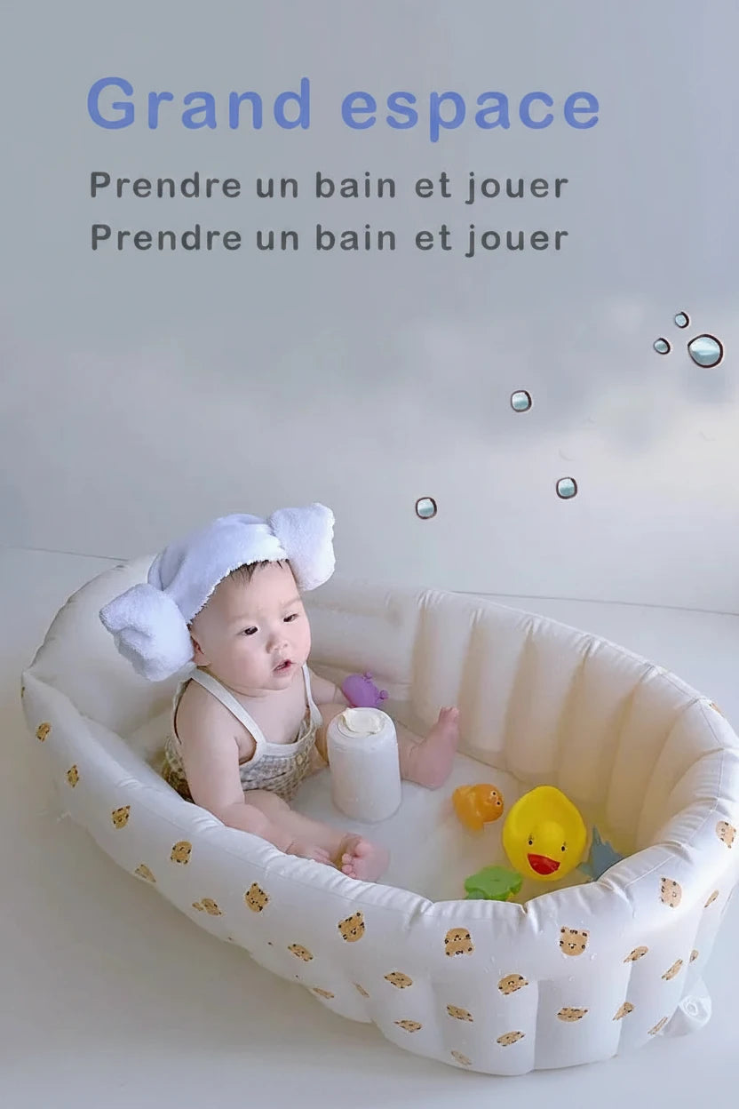 Baignoire Gonflable Bébé Portable – Piscine d’Été pour Nourrissons et Jeunes Enfants