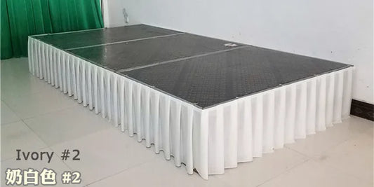 White Pleated Table Skirt Wedding Backdrop Curtains for Table Clothes Table Cover Wedding Stage Table Skirting for Event Party