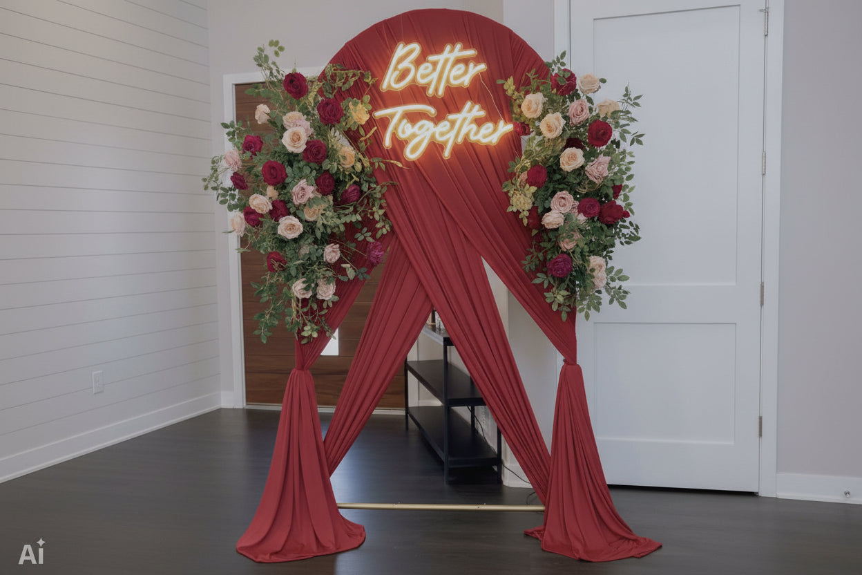 Kit Décoration Élégant- Fleurs- Drapé & Options Complètes
