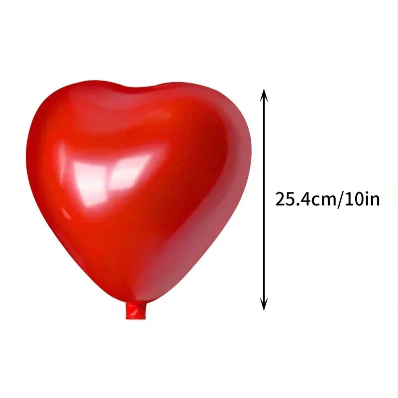 50/100pcs Red Heart Balloons Inflatable Latex Balloon for Valentine Day Wedding Party Anniversary Decoration Supplies Wholesale