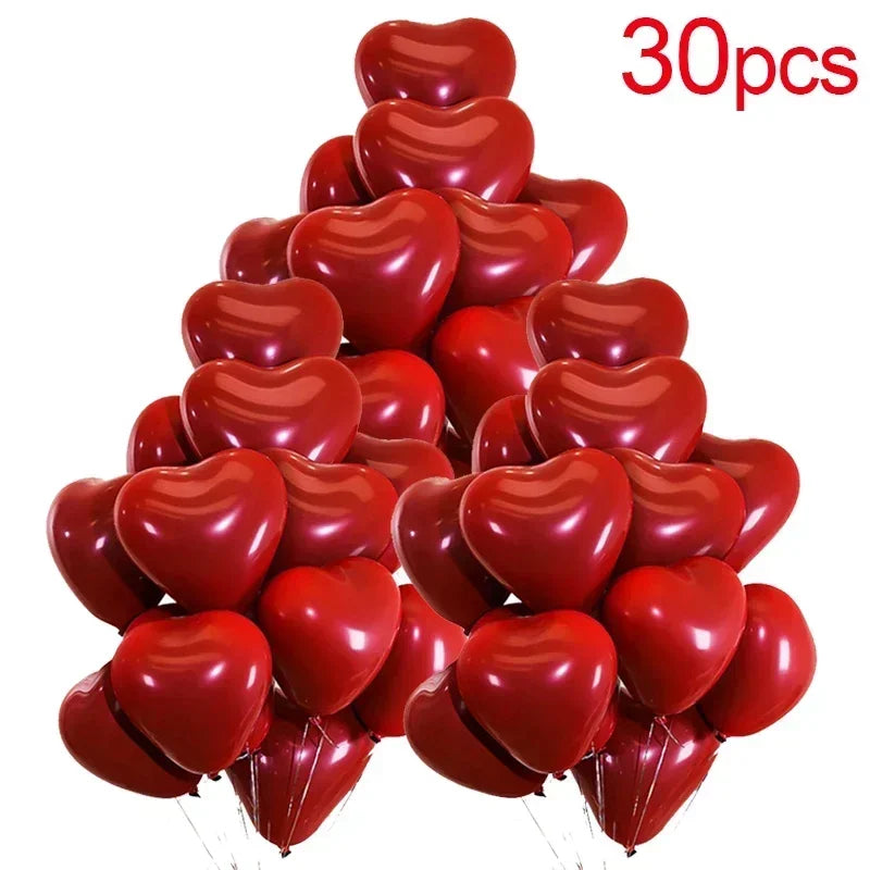 50/100pcs Red Heart Balloons Inflatable Latex Balloon for Valentine Day Wedding Party Anniversary Decoration Supplies Wholesale