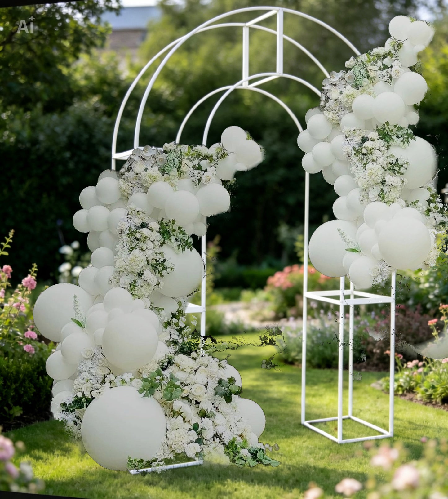 Arche de mariage ronde blanche démontable