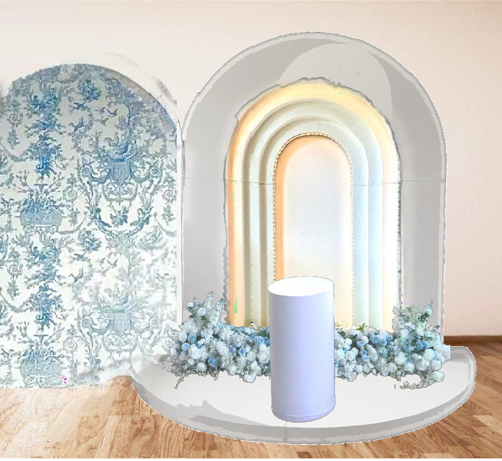 2PCS/set Artificial Wedding Arch Flowers Kit Boho Dusty Rose Blue Eucalyptus Garland Drapes for Wedding Decorations Welcome Sign